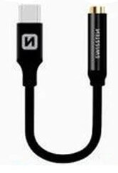 USB-C ➟ 3.5 mm Jack naaras adapteri johto 15 cm, Swissten