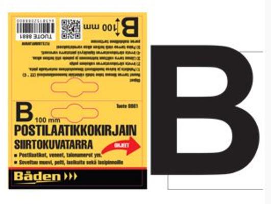 Postilaatikkonumero / -kirjain - Postilaatikon kirjain B