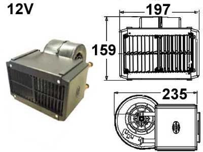 Vesikiertoinen lämmitin Minox 2 C (5,4 kW), Siroco - 12 V