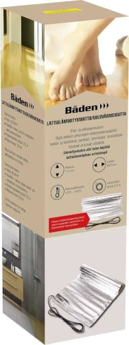 Lattialämmitysmatto 80 W/m², Båden - 2 m²