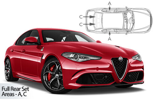 Häikäisysuojasarja Alfa Romeo Giulia, 4 ovinen (2015➟), Car Shades