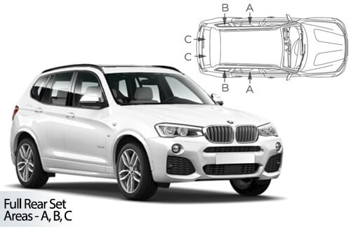 Häikäisysuojasarja BMW X3 F25, 5 ovinen (2010-2017), Car Shades