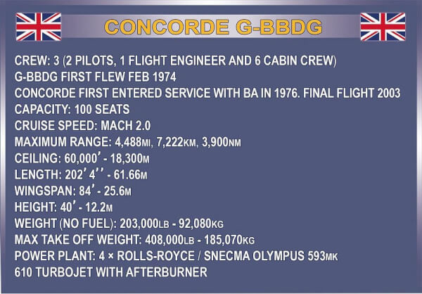Koottava Lentokone Concorde G-BBDG, 455 osaa, Cobi