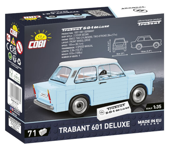 Koottava auto Trabant 601 Deluxe, 72 osaa, Cobi