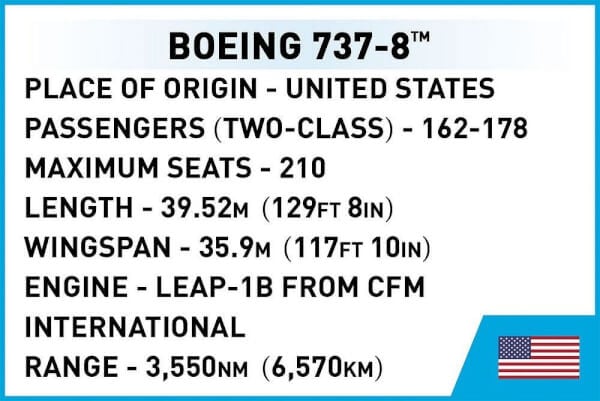 Koottava Lentokone Boeing 737-8, 340 osaa, Cobi