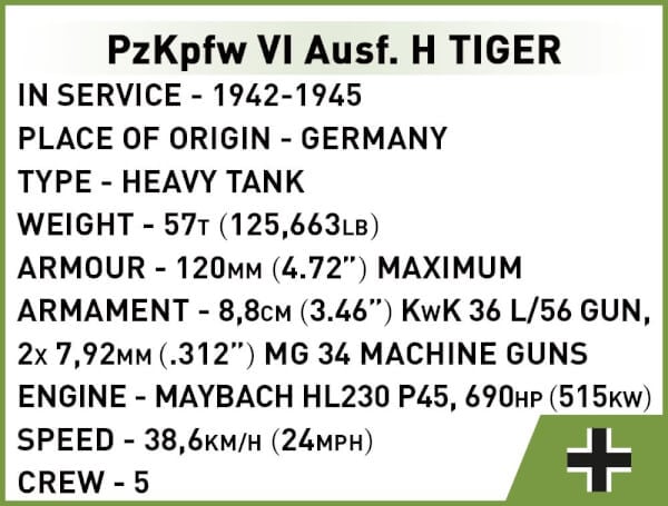 Koottava Panssarivaunu VI Tiger 131, 340 osaa, Cobi