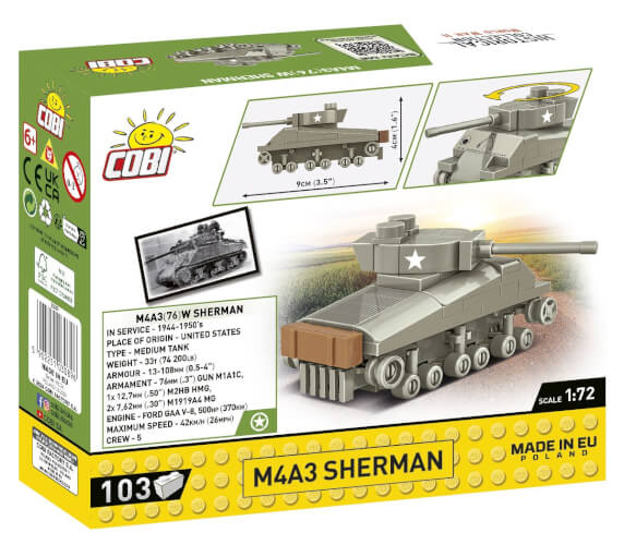 Koottava panssarivaunu Sherman M4A3, 103 osaa, Cobi