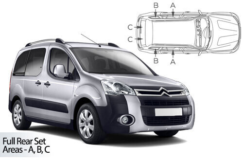 Häikäisysuojasarja Citroen Berlingo Multispace, 5 ovinen (2008-2018), Car Shades