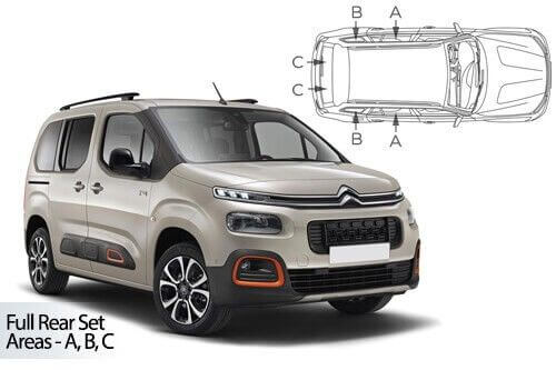 Häikäisysuojasarja Citroen Berlingo Multispace, 5 ovinen (2018➟), Car Shades