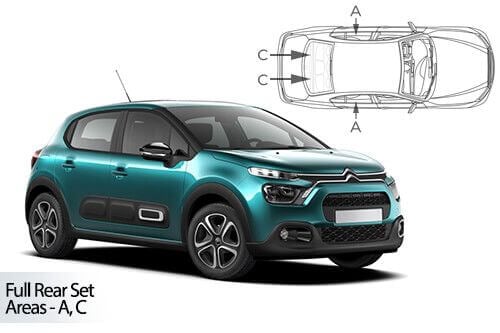 Häikäisysuojasarja Citroen C3, 5 ovinen (2016➟), Car Shades