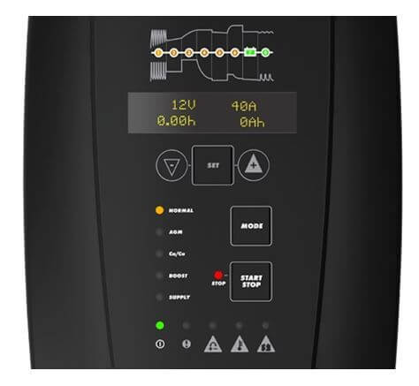 Akkulaturi / varavirtal&auml;hde MXTS 40, 12 V/40 A ja 24 V/20 A, CTEK