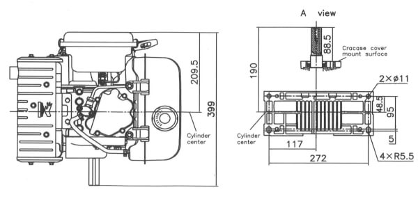 Irtomoottori DIESEL 10 hp / 441 cc vaaka-akseli, Loncin