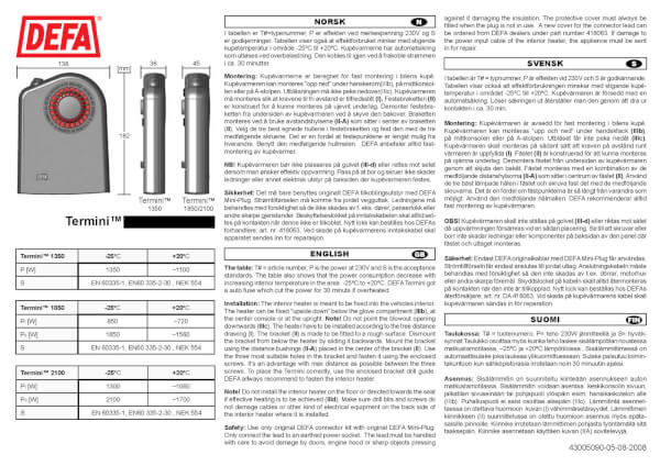 Sisätilalämmitin Termini 2100 W, Defa