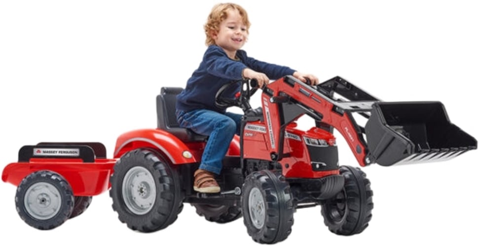 Massey Ferguson S8740-polkutraktori per&auml;vaunulla, Falk Toys