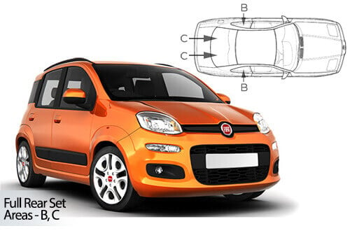 Häikäisysuojasarja Fiat Panda, 5-ovinen (2012➟), Car Shades