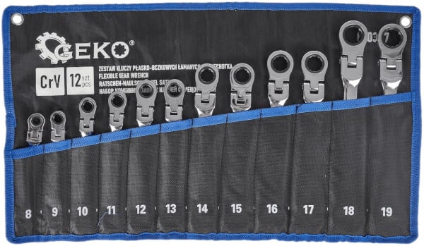 R&auml;ikk&auml;lenkkisarja nivelletty 8-19 mm, 12-osaa, Geko