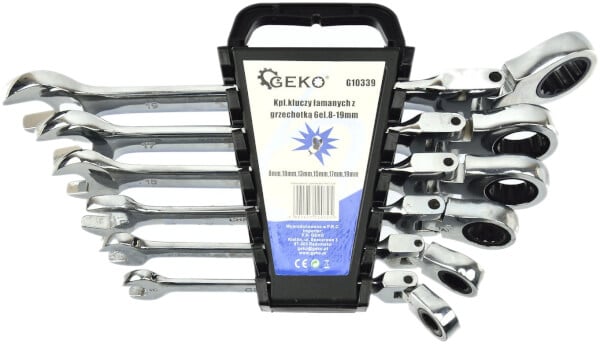 R&auml;ikk&auml;lenkkisarja nivelletty 8-19 mm, 6-osaa, Geko