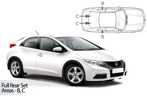 Häikäisysuojasarja Honda Civic, 5 ovinen (2012-2015), Car Shades