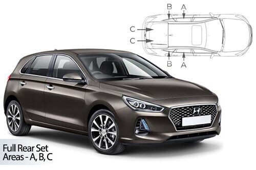 Häikäisysuojasarja Hyundai i30, 5-ovinen (2016➟), Car Shades