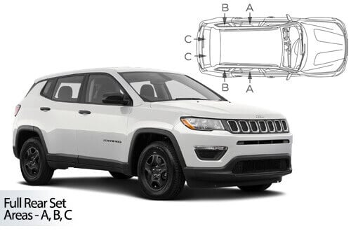 Häikäisysuojasarja Jeep Compass, 5 ovinen (2018➟), Car Shades