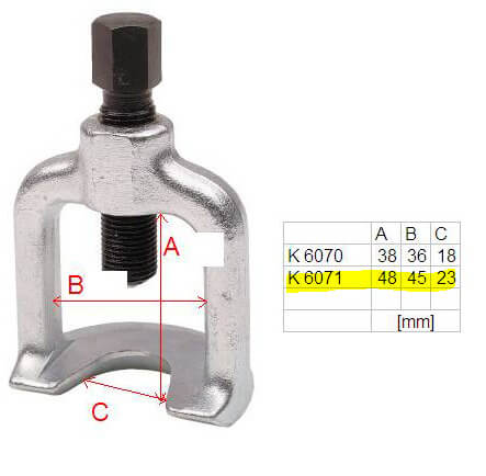 Pallonivelen ulosvetäjä 23 mm (kuorma-auto), Kamasa-Tools