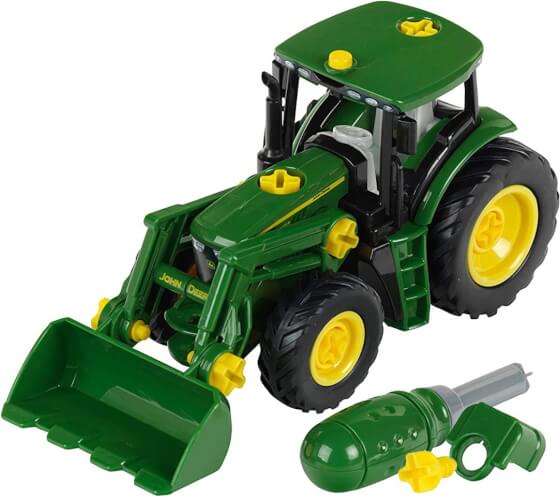 Koottava John Deere -leikkitraktori etukuormaajalla, Klein