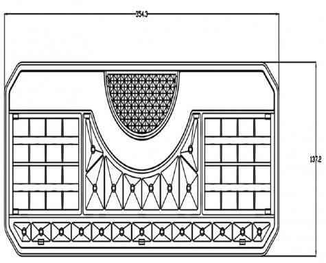 Led-takavalo heijastimella vasen, 12/24 V, JOL