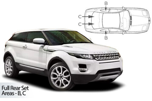 Häikäisysuojasarja Land Rover Range Rover Evoque, 3 ovinen (2011-2018), Car Shades