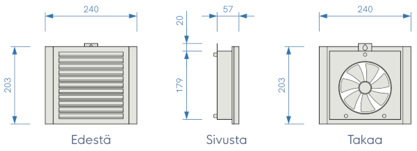 Tuloilmaventtiili S valkoinen (M2030S), Mobair