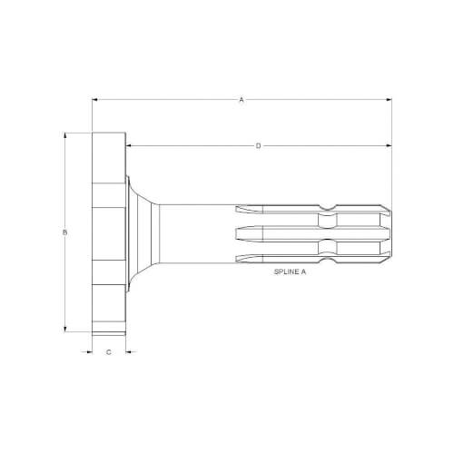 Voimanulosoton akseli 1 3/8 MF 3716072M2