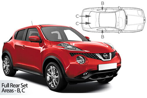 Häikäisysuojasarja Nissan Juke, 5 ovinen (2010➟), Car Shades