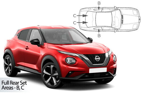 Häikäisysuojasarja Nissan Juke, 5 ovinen (2019➟), Car Shades