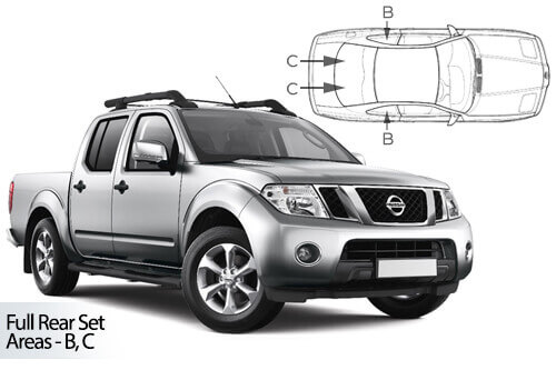 Häikäisysuojasarja Nissan Navara Double Cab, 4 ovinen (2007-2013), Car Shades