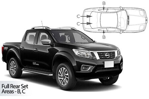 Häikäisysuojasarja Nissan Navara Double Cab, 4-ovinen (2013➟), Car Shades