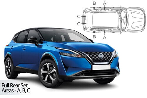 Häikäisysuojasarja Nissan Qashqai, 5 ovinen (2021➟), Car Shades