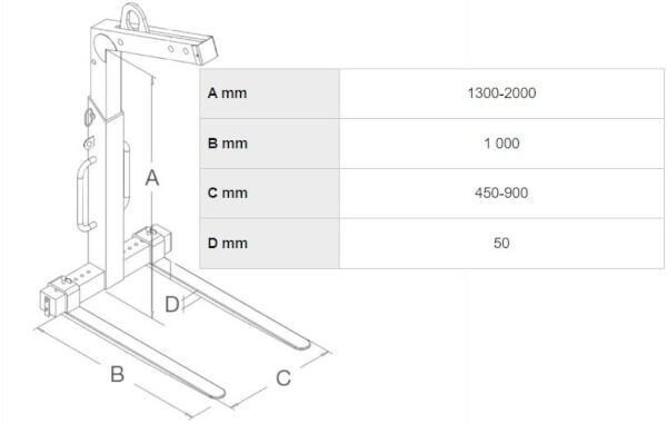 Itsesäätyvä nostohaarukka, 3000 kg, Haklift