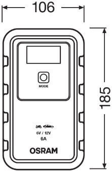 Akkulaturi 906 6/12 V, 6 A, Osram