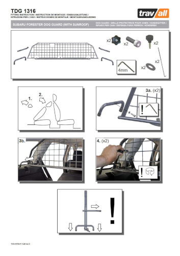 Koiraverkko autoon - Subaru Forester (2008-2012), Travall