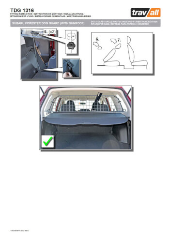 Koiraverkko autoon - Subaru Forester (2008-2012), Travall