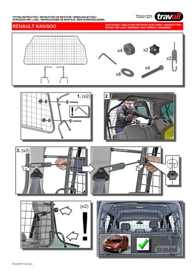 Koiraverkko autoon - Renault Kangoo (2008➟) / Grand Kangoo (2012➟), Travall