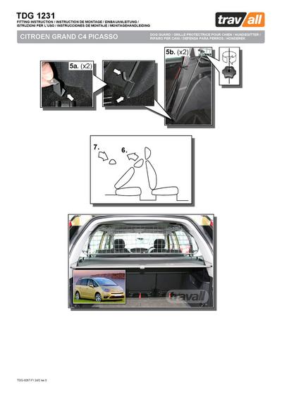 Koiraverkko autoon - Citroen Grand C4 Picasso (2007-2013), Travall