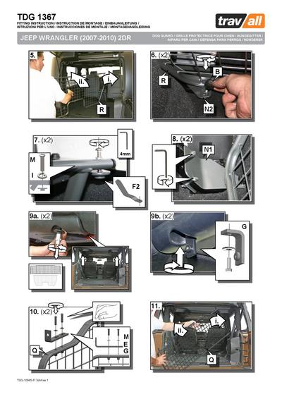 Koiraverkko autoon - Jeep Wrangler 2-ov (JK, 2007-2010), Travall