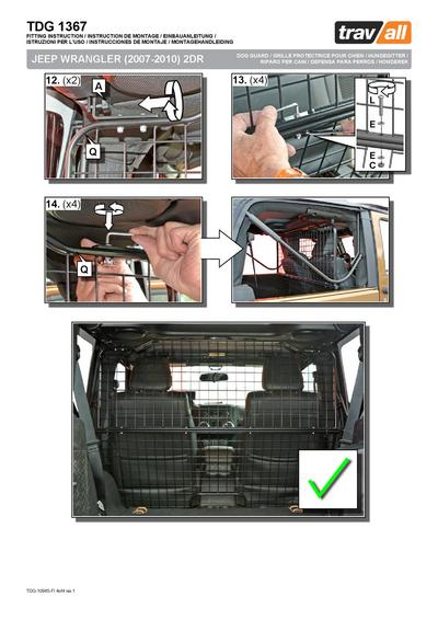 Koiraverkko autoon - Jeep Wrangler 2-ov (JK, 2007-2010), Travall