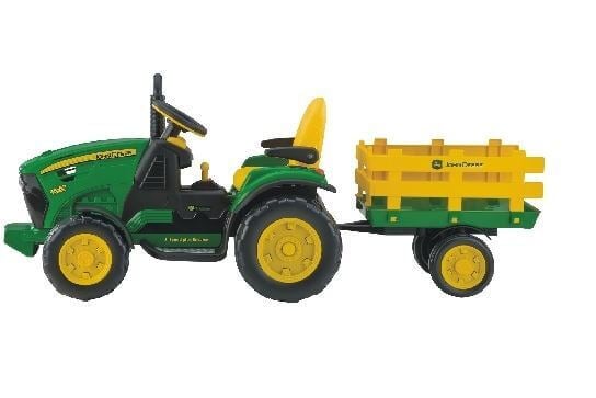 John Deere Ground Force - akkutraktori 12 V + k&auml;rry, Peg Perego