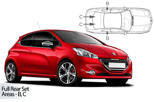 Häikäisysuojasarja Peugeot 208, 3 ovinen (2012-2019), Car Shades