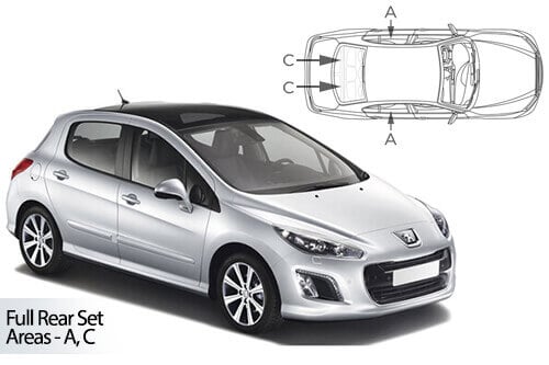 Häikäisysuojasarja Peugeot 308, 5 ovinen (2008-2013), Car Shades