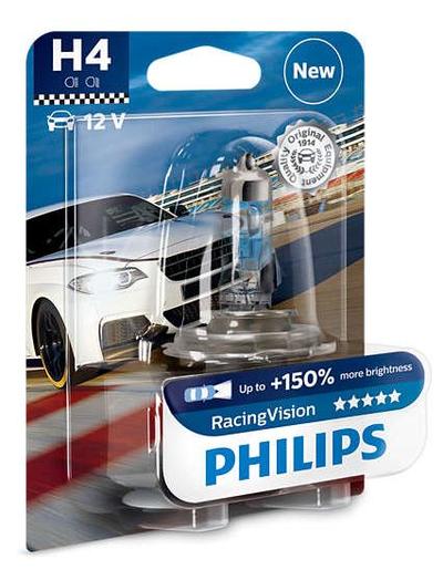 Ajovalopolttimo, H4, RacingVision, Philips - Ajovalopolttimo RacingVision, H4 (1 kpl)