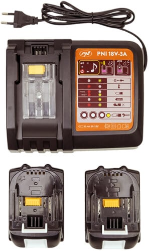 Akkuty&ouml;kalusetti 4 konetta, 2 akkua ja pikalaturi, PNI