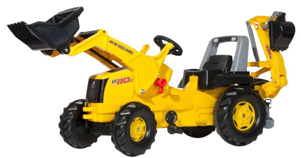 New Holland B110C-polkutraktori etukuormaajalla ja kaivurilla, Rolly Toys