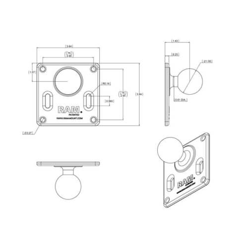 Tasokiinnike Vesa RAM-2461U, C-sarja, Ram Mounts